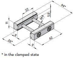 EyeMount clamping element, longitudinal/longitudinal SLL-42-30