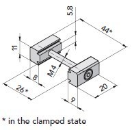 EyeMount clamping element, longitudinal/longitudinal SLL-20-30