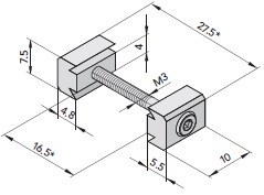 EyeMount clamping element, longitudinal/longitudinal SLL-10-20